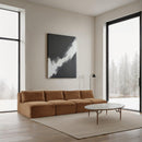  Manufacturer Color_Saddle -- Shaggy 124" Saddle Corduroy Performance Fabric Upholstered 4 pc Armless Modular Sofa IMAGE 2