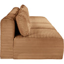  Manufacturer Color_Saddle -- Shaggy 124" Saddle Corduroy Performance Fabric Upholstered 4 pc Armless Modular Sofa IMAGE 4