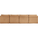 Manufacturer Color_Saddle -- Shaggy 124" Saddle Corduroy Performance Fabric Upholstered 4 pc Armless Modular Sofa IMAGE 5