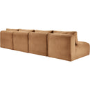  Manufacturer Color_Saddle -- Shaggy 124" Saddle Corduroy Performance Fabric Upholstered 4 pc Armless Modular Sofa IMAGE 7