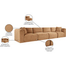  Manufacturer Color_Saddle -- Shaggy 140" Saddle Corduroy Performance Fabric Upholstered 4 pc Modular Sofa IMAGE 12