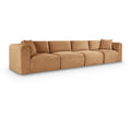  Manufacturer Color_Saddle -- Shaggy 140" Saddle Corduroy Performance Fabric Upholstered 4 pc Modular Sofa IMAGE 1