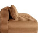 Manufacturer Color_Saddle -- Shaggy 62" Saddle Corduroy Performance Fabric Upholstered 2 pc Armless Modular Loveseat IMAGE 4