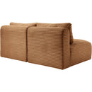  Manufacturer Color_Saddle -- Shaggy 62" Saddle Corduroy Performance Fabric Upholstered 2 pc Armless Modular Loveseat IMAGE 7