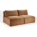  Manufacturer Color_Saddle -- Shaggy 62" Saddle Corduroy Performance Fabric Upholstered 2 pc Armless Modular Loveseat IMAGE 9