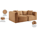  Manufacturer Color_Saddle -- Shaggy 78" Saddle Corduroy Performance Fabric Upholstered 2 pc Modular Loveseat IMAGE 10