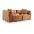  Manufacturer Color_Saddle -- Shaggy 78" Saddle Corduroy Performance Fabric Upholstered 2 pc Modular Loveseat IMAGE 1
