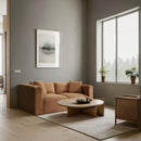  Manufacturer Color_Saddle -- Shaggy 78" Saddle Corduroy Performance Fabric Upholstered 2 pc Modular Loveseat IMAGE 2