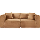  Manufacturer Color_Saddle -- Shaggy 78" Saddle Corduroy Performance Fabric Upholstered 2 pc Modular Loveseat IMAGE 3