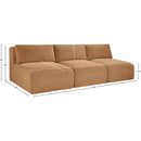 Manufacturer Color_Saddle -- Shaggy 93" Saddle Corduroy Performance Fabric Upholstered 3 pc Armless Modular Sofa IMAGE 10
