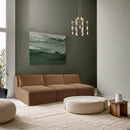  Manufacturer Color_Saddle -- Shaggy 93" Saddle Corduroy Performance Fabric Upholstered 3 pc Armless Modular Sofa IMAGE 2