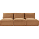  Manufacturer Color_Saddle -- Shaggy 93" Saddle Corduroy Performance Fabric Upholstered 3 pc Armless Modular Sofa IMAGE 3