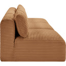  Manufacturer Color_Saddle -- Shaggy 93" Saddle Corduroy Performance Fabric Upholstered 3 pc Armless Modular Sofa IMAGE 4