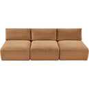  Manufacturer Color_Saddle -- Shaggy 93" Saddle Corduroy Performance Fabric Upholstered 3 pc Armless Modular Sofa IMAGE 6