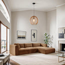  Manufacturer Color_Saddle -- Shaggy 114" Saddle Corduroy Performance Fabric Upholstered 3 pc Modular Sectional IMAGE 2
