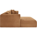  Manufacturer Color_Saddle -- Shaggy 114" Saddle Corduroy Performance Fabric Upholstered 3 pc Modular Sectional IMAGE 4