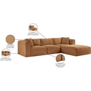  Manufacturer Color_Saddle -- Shaggy 109" Saddle Corduroy Performance Fabric Upholstered 4 pc Modular Sectional IMAGE 13
