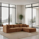  Manufacturer Color_Saddle -- Shaggy 109" Saddle Corduroy Performance Fabric Upholstered 4 pc Modular Sectional IMAGE 2