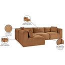  Manufacturer Color_Saddle -- Shaggy 109" Saddle Corduroy Performance Fabric Upholstered 4 pc Modular Sectional IMAGE 13