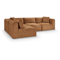  Manufacturer Color_Saddle -- Shaggy 109" Saddle Corduroy Performance Fabric Upholstered 4 pc Modular Sectional IMAGE 1
