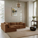 Manufacturer Color_Saddle -- Shaggy 109" Saddle Corduroy Performance Fabric Upholstered 4 pc Modular Sectional IMAGE 2