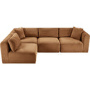  Manufacturer Color_Saddle -- Shaggy 109" Saddle Corduroy Performance Fabric Upholstered 4 pc Modular Sectional IMAGE 6
