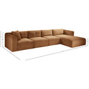  Manufacturer Color_Saddle -- Shaggy 145" Saddle Corduroy Performance Fabric Upholstered 4 pc Modular Sectional IMAGE 12