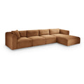  Manufacturer Color_Saddle -- Shaggy 145" Saddle Corduroy Performance Fabric Upholstered 4 pc Modular Sectional IMAGE 1