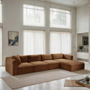  Manufacturer Color_Saddle -- Shaggy 145" Saddle Corduroy Performance Fabric Upholstered 4 pc Modular Sectional IMAGE 2