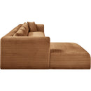  Manufacturer Color_Saddle -- Shaggy 145" Saddle Corduroy Performance Fabric Upholstered 4 pc Modular Sectional IMAGE 4