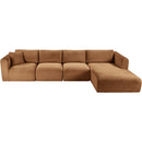  Manufacturer Color_Saddle -- Shaggy 145" Saddle Corduroy Performance Fabric Upholstered 4 pc Modular Sectional IMAGE 6