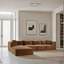  Manufacturer Color_Saddle -- Shaggy 140" Saddle Corduroy Performance Fabric Upholstered 5 pc Modular Sectional IMAGE 2
