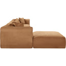  Manufacturer Color_Saddle -- Shaggy 140" Saddle Corduroy Performance Fabric Upholstered 5 pc Modular Sectional IMAGE 4