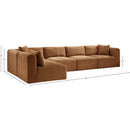  Manufacturer Color_Saddle -- Shaggy 140" Saddle Corduroy Performance Fabric Upholstered 5 pc Modular Sectional IMAGE 12
