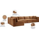  Manufacturer Color_Saddle -- Shaggy 140" Saddle Corduroy Performance Fabric Upholstered 5 pc Modular Sectional IMAGE 13