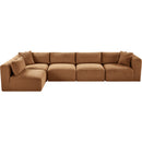  Manufacturer Color_Saddle -- Shaggy 140" Saddle Corduroy Performance Fabric Upholstered 5 pc Modular Sectional IMAGE 6