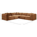  Manufacturer Color_Saddle -- Shaggy 109" Saddle Corduroy Performance Fabric Upholstered 5 pc Modular Sectional IMAGE 11