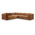  Manufacturer Color_Saddle -- Shaggy 109" Saddle Corduroy Performance Fabric Upholstered 5 pc Modular Sectional IMAGE 1
