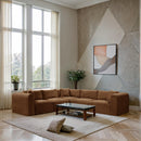  Manufacturer Color_Saddle -- Shaggy 109" Saddle Corduroy Performance Fabric Upholstered 5 pc Modular Sectional IMAGE 2