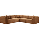  Manufacturer Color_Saddle -- Shaggy 109" Saddle Corduroy Performance Fabric Upholstered 5 pc Modular Sectional IMAGE 3