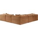  Manufacturer Color_Saddle -- Shaggy 109" Saddle Corduroy Performance Fabric Upholstered 5 pc Modular Sectional IMAGE 5