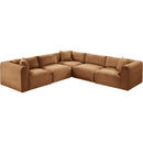  Manufacturer Color_Saddle -- Shaggy 109" Saddle Corduroy Performance Fabric Upholstered 5 pc Modular Sectional IMAGE 6