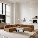  Manufacturer Color_Saddle -- Shaggy 101" Saddle Corduroy Performance Fabric Upholstered 5 pc Modular Sectional IMAGE 2