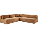  Manufacturer Color_Saddle -- Shaggy 101" Saddle Corduroy Performance Fabric Upholstered 5 pc Modular Sectional IMAGE 3