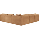  Manufacturer Color_Saddle -- Shaggy 101" Saddle Corduroy Performance Fabric Upholstered 5 pc Modular Sectional IMAGE 5