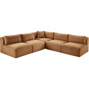  Manufacturer Color_Saddle -- Shaggy 101" Saddle Corduroy Performance Fabric Upholstered 5 pc Modular Sectional IMAGE 6