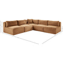  Manufacturer Color_Saddle -- Shaggy 101" Saddle Corduroy Performance Fabric Upholstered 5 pc Modular Sectional IMAGE 9