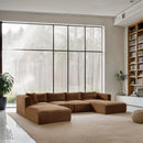 Manufacturer Color_Saddle -- Shaggy 145" Saddle Corduroy Performance Fabric Upholstered 5 pc Modular Sectional IMAGE 2