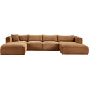  Manufacturer Color_Saddle -- Shaggy 145" Saddle Corduroy Performance Fabric Upholstered 5 pc Modular Sectional IMAGE 3