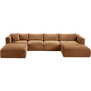  Manufacturer Color_Saddle -- Shaggy 145" Saddle Corduroy Performance Fabric Upholstered 5 pc Modular Sectional IMAGE 6